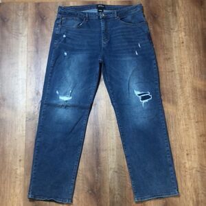 Mighty Healthy Men's 38W 32L Distressed Blue Jeans